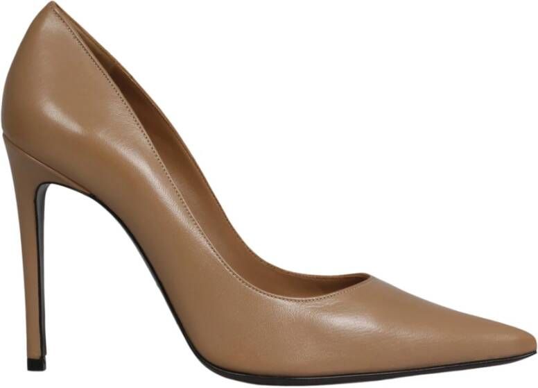 Roberto Festa Leren Pumps Fw22 Puntige Neus Beige Dames