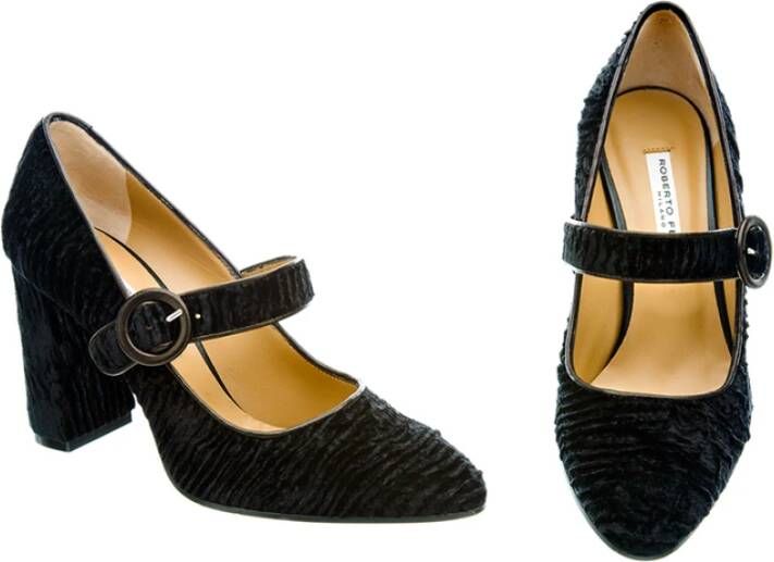 Roberto Festa Mary Jane schoenen van fluweel Black Dames
