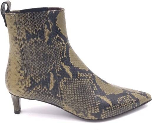 Roberto Festa Militair Groene Python Leren Enkellaarzen