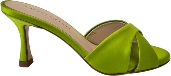 Roberto Festa Pistacchio Satijnen Sandalen Made in Italy Green Dames