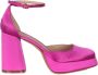 Roberto Festa Pumps met vierkante neus en plateauzool van satijn Pink Dames - Thumbnail 4