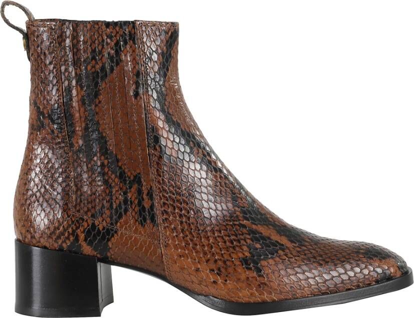 Roberto Festa Python Leren Enkellaars Bruin