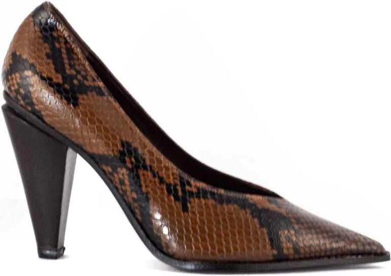 Roberto Festa Python Print Leren Pumps met Puntige Neus