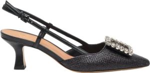 Roberto Festa Raffia Nero Slingback Festa Zwart Dames