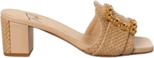 Roberto Festa Raffia Sandaal met Juweelgesp