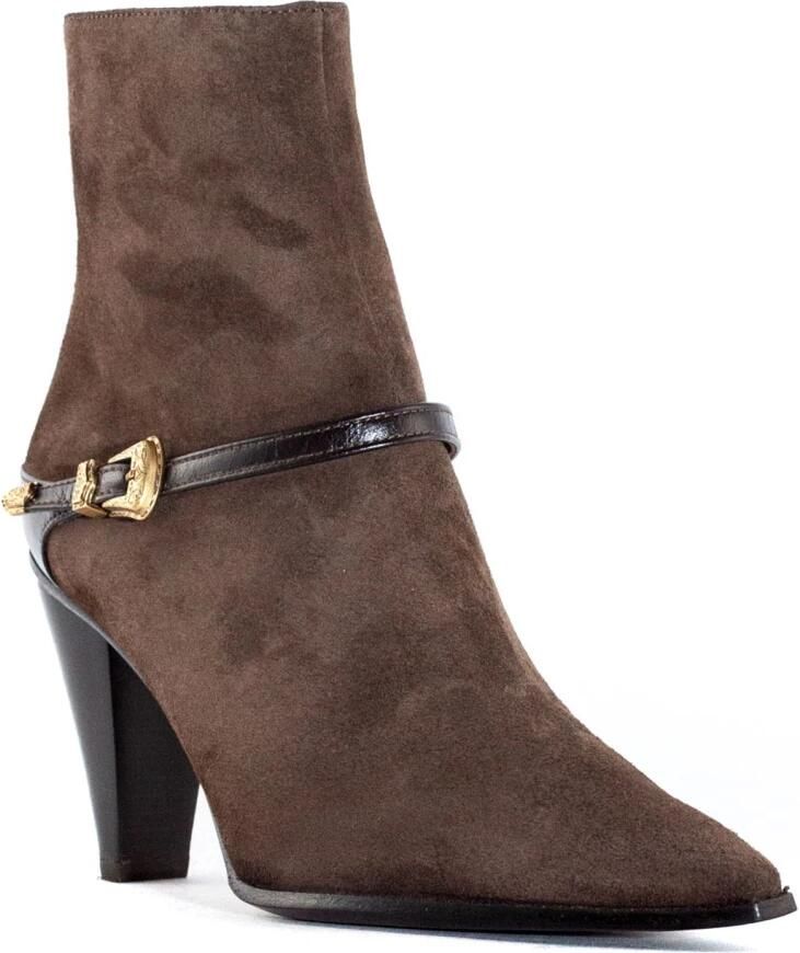 Roberto Festa Bruine Suède Enkellaars met Gesp