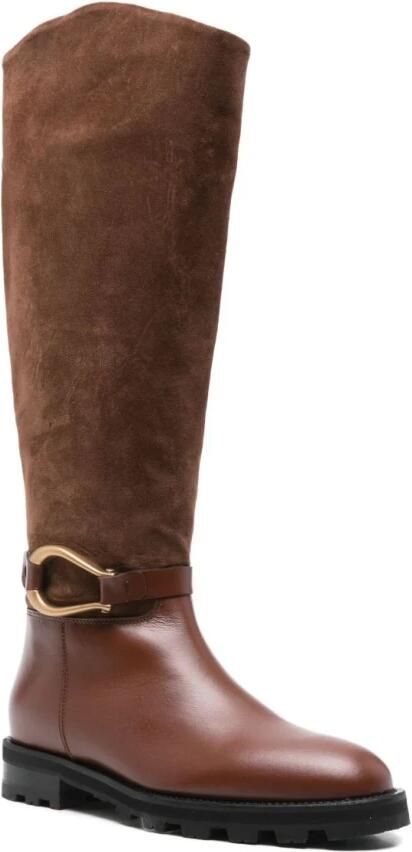 Roberto Festa Bruine Zijde & Nylon Laarzen