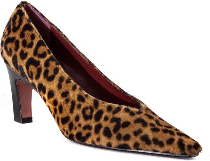 Roberto Festa Luipaardprint Puntige Neus Hak Pumps