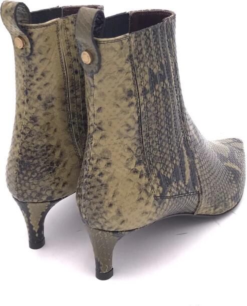 Roberto Festa Militair Groene Python Leren Enkellaarzen