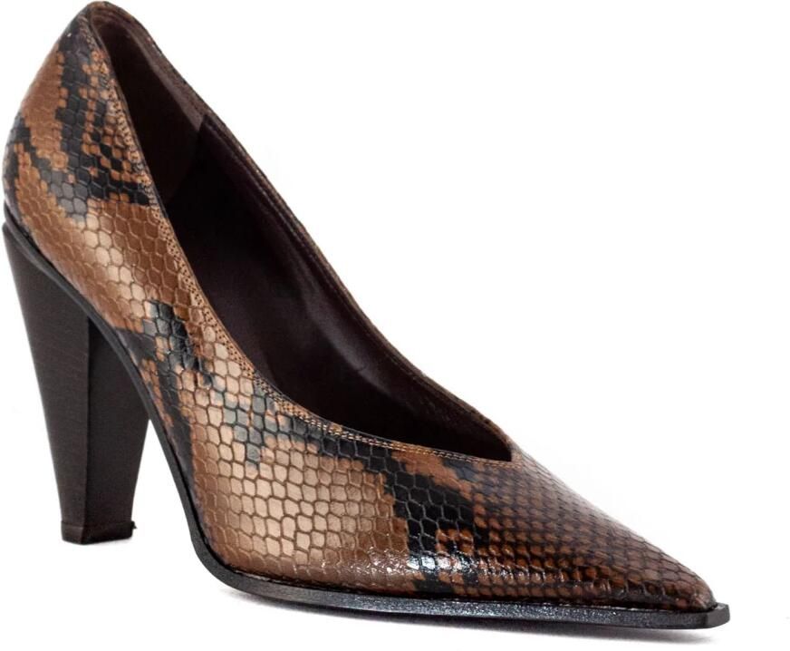 Roberto Festa Python Print Leren Pumps met Puntige Neus
