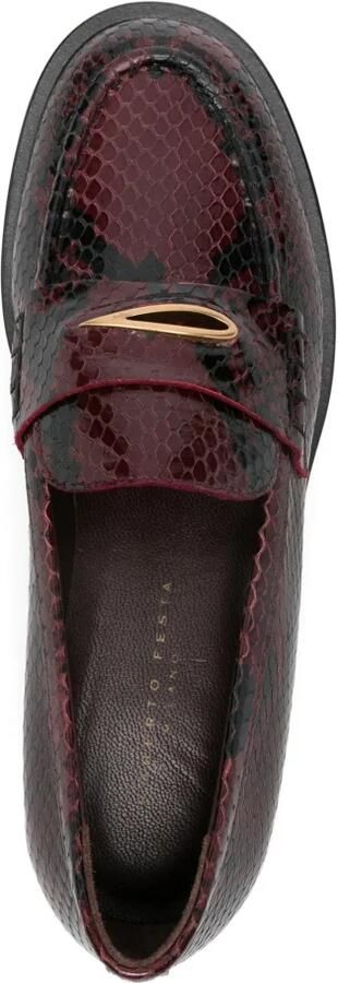 Roberto Festa Siria Snake Effect Leren Loafers - Foto 2