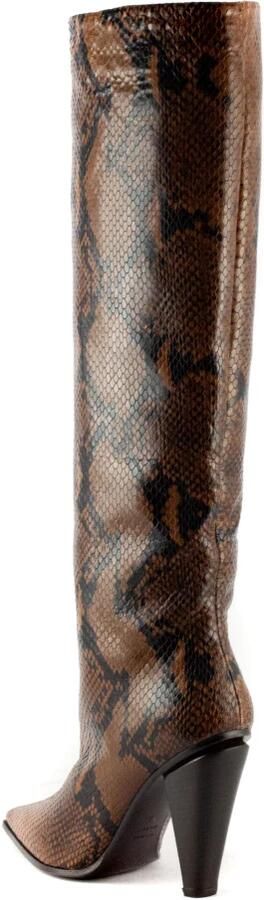 Roberto Festa Slangenprint Leren Hoge Hak Laarzen