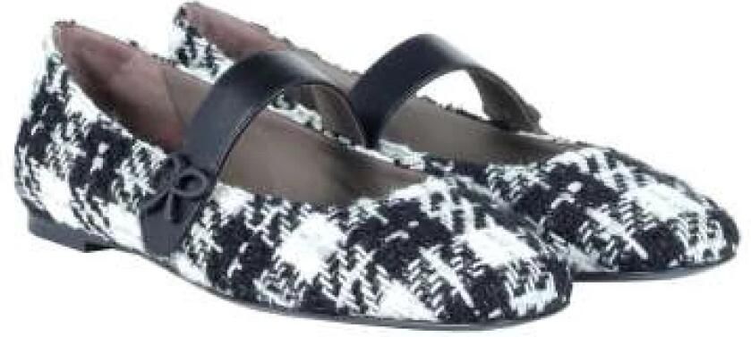 Roberto Festa Zwart-wit Tweed Ballerina`s