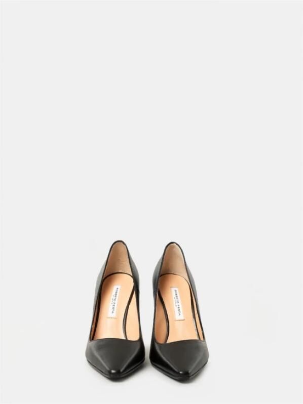 Roberto Festa Zwarte Leren Decolleté Schoenen