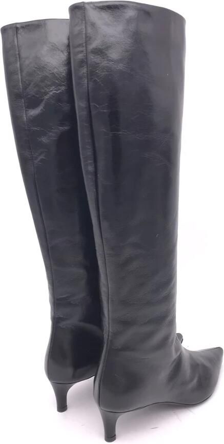 Roberto Festa Zwarte leren enkellaarzen