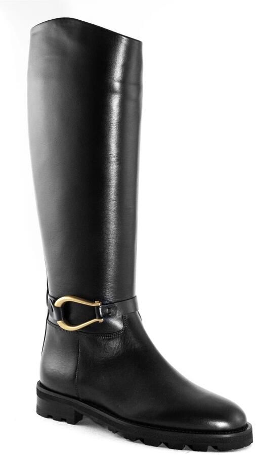 Roberto Festa Zwarte leren Nia laars met gouden detail - Foto 2