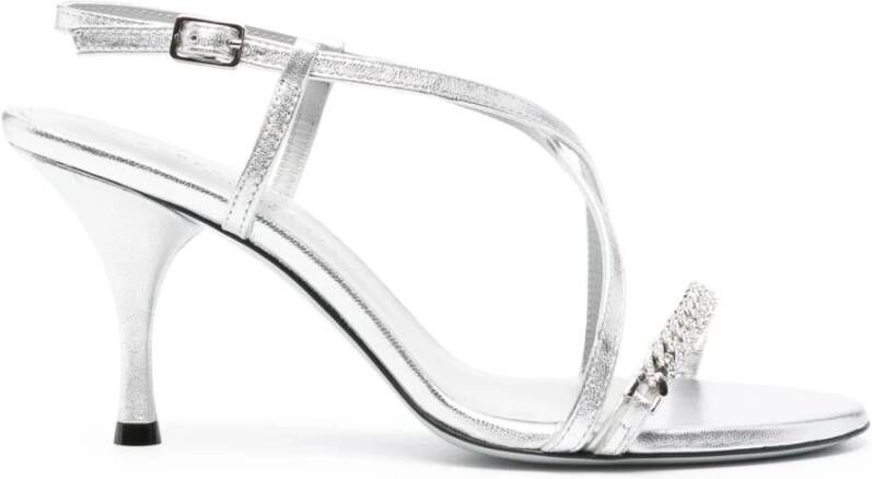Roberto Festa Zilveren leren sandalen met hoge hak