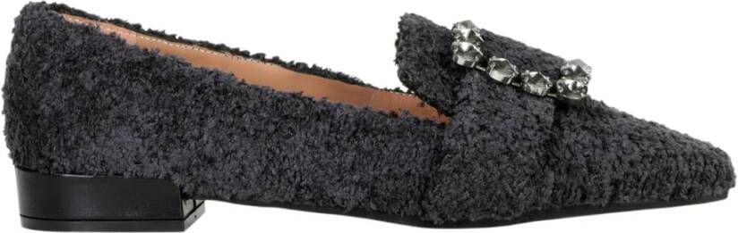 Roberto Festa Zwarte bootschoen met strass-accessoire Black Dames