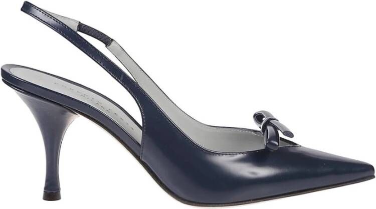 Roberto Festa Zwarte Geborsteld Leren Slingback Schoenen