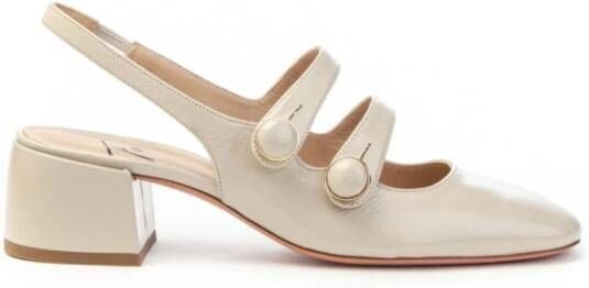 Roberto Festa Zwarte Lakleren Slingback Hakken Beige Dames