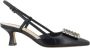 Roberto Festa Zwarte leren pumps met gespdetail - Thumbnail 1