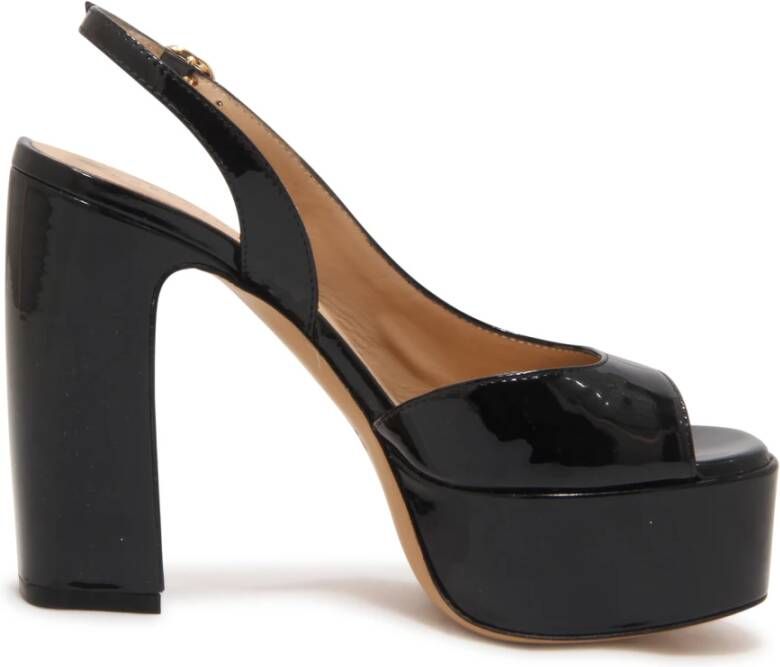 Roberto Festa Zwarte Patent Sandaal met 12cm Hak