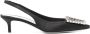 Roberto Festa Zwarte satijnen slingback stiletto hakken - Thumbnail 1