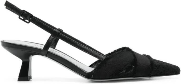 Roberto Festa Zwarte Slingback Schoenen van Kant en Stof