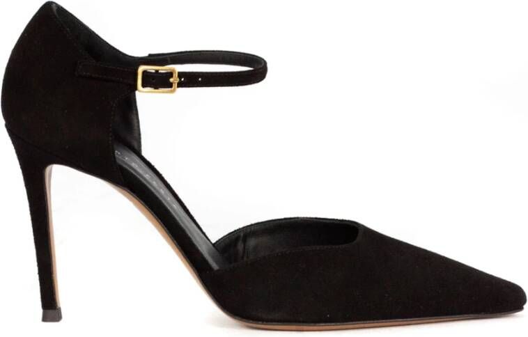 Roberto Festa Zwarte Suède Pumps met Puntige Neus
