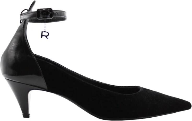 Rochas Velvet schoen met enkelband detail Black Dames