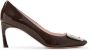 Roger Vivier Bruin Lakleer Vierkante Neus Pumps - Thumbnail 1