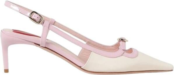 Roger Vivier Geel Roomkleurige Slingback Pumps