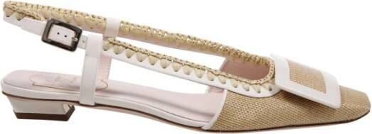 Roger Vivier Gevlochten Slingback Sandalen in Licht Crème - Foto 2