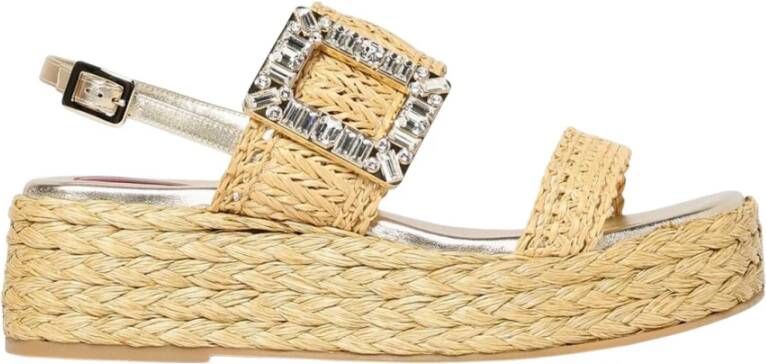 Roger Vivier Raffia Platform Sandalen