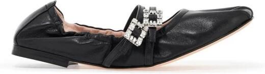 Roger Vivier Crystal Strap Satin Ballerina