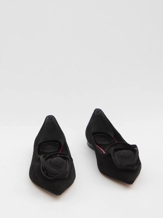 Roger Vivier Flower Embellished Suede Ballerina Flats - Foto 2