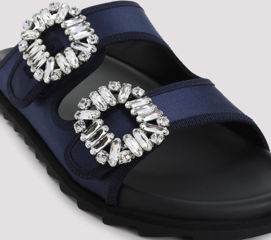 Roger Vivier Slidy Strass Bord Gros Satin Muiltjes - Foto 2