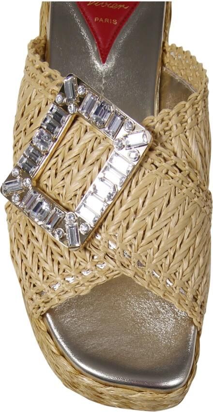 Roger Vivier Strass Raffia Muiltjes