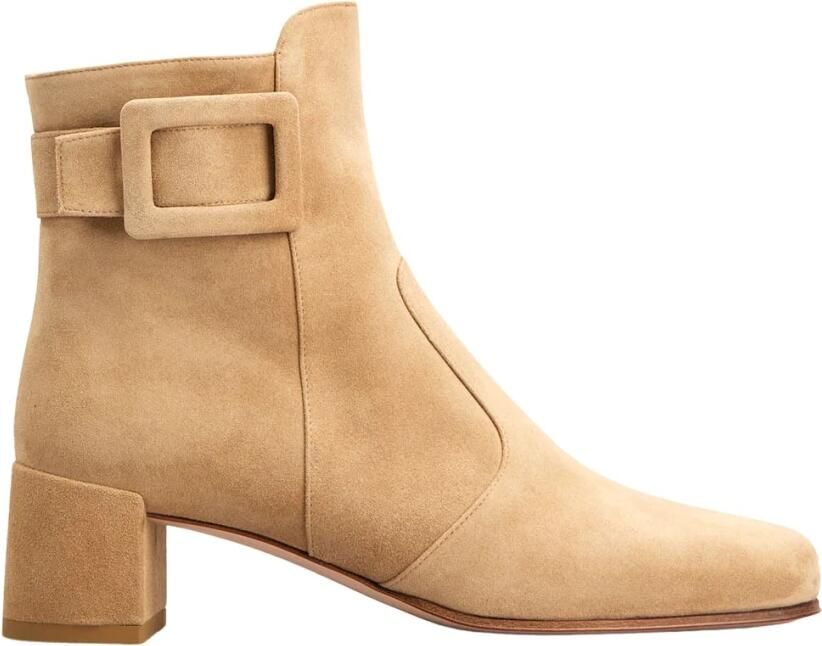 Roger Vivier Tres Vivier Suede Ankle Bootie met Gesp