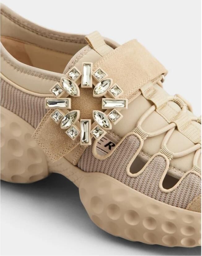 Roger Vivier Velcro Strass Beige Sneaker