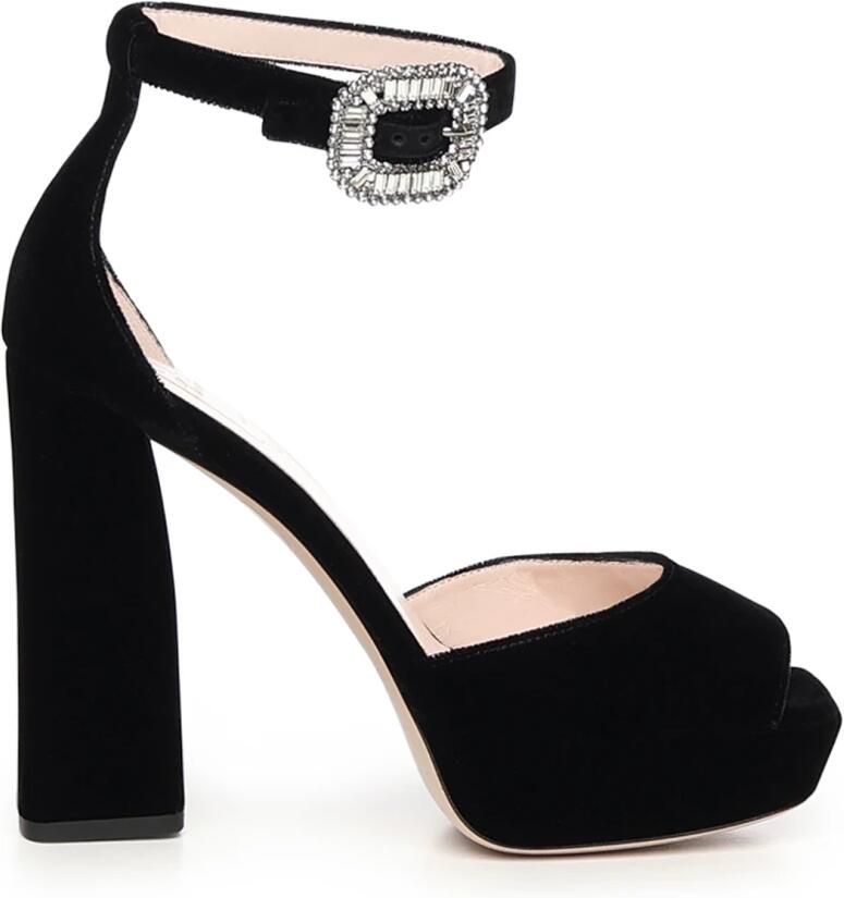Roger Vivier Velvet Platform Sandalen