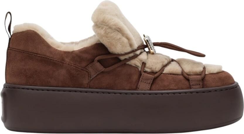 Roger Vivier Viv Up Snow Lace-Up Fur