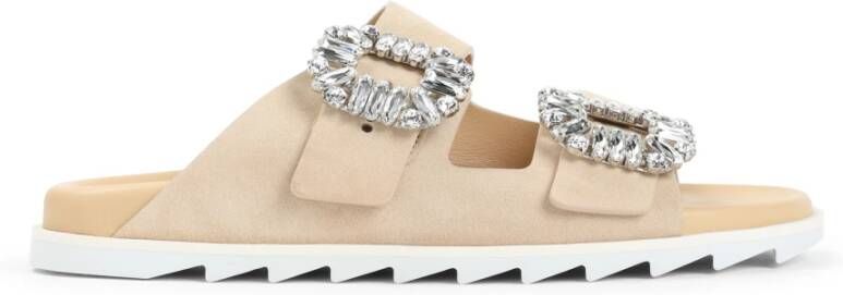 Roger Vivier Strass Buckle Slide Sandalen