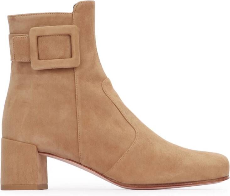 Roger Vivier Suede Gesp Tabak Laars