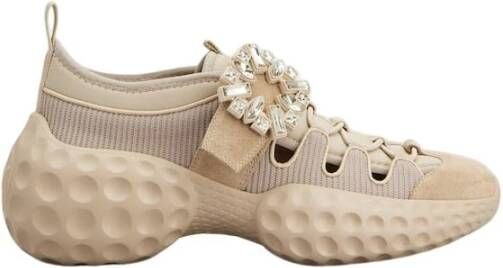 Roger Vivier Velcro Strass Beige Sneaker