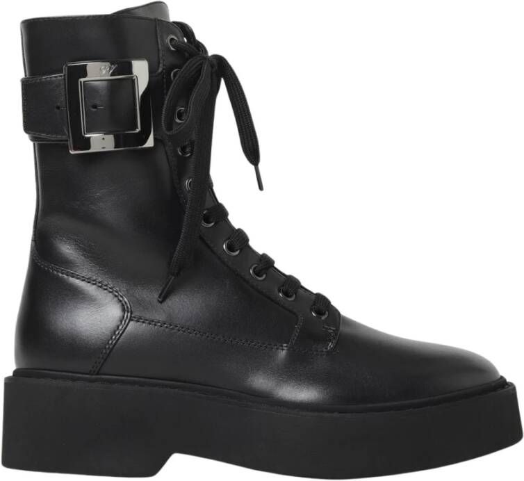 Roger Vivier Zwarte Platform Enkellaarzen