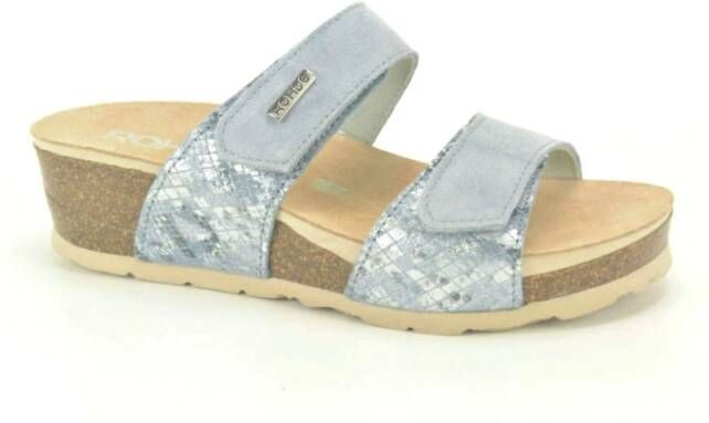 Rohde Blauwe Instap Sandalen met Velcro Straps