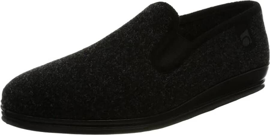 Rohde Comfortabele Fleece Pantoffels Black Heren