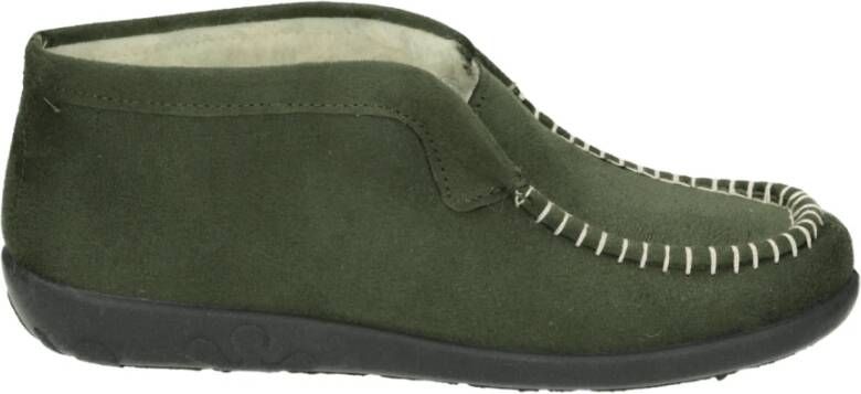 Rohde Groene Gesloten Pantoffel met Bontvoering 2236