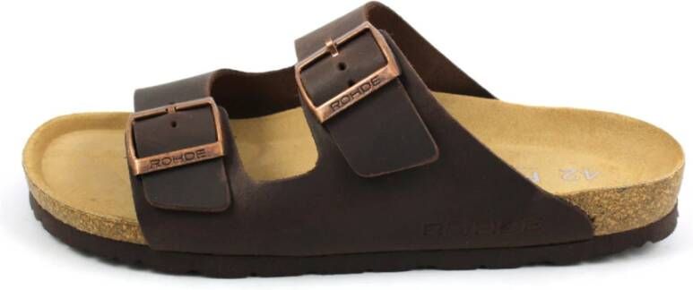 Rohde Lederen Zwarte Slippers